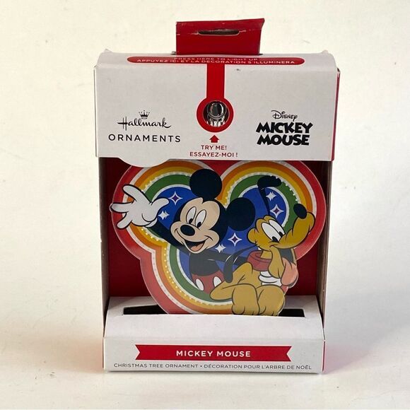 Hallmark Disney Mickey Mouse Pluto Light Up Christmas Tree Ornament 2022 NEW. - Picture 2 of 6